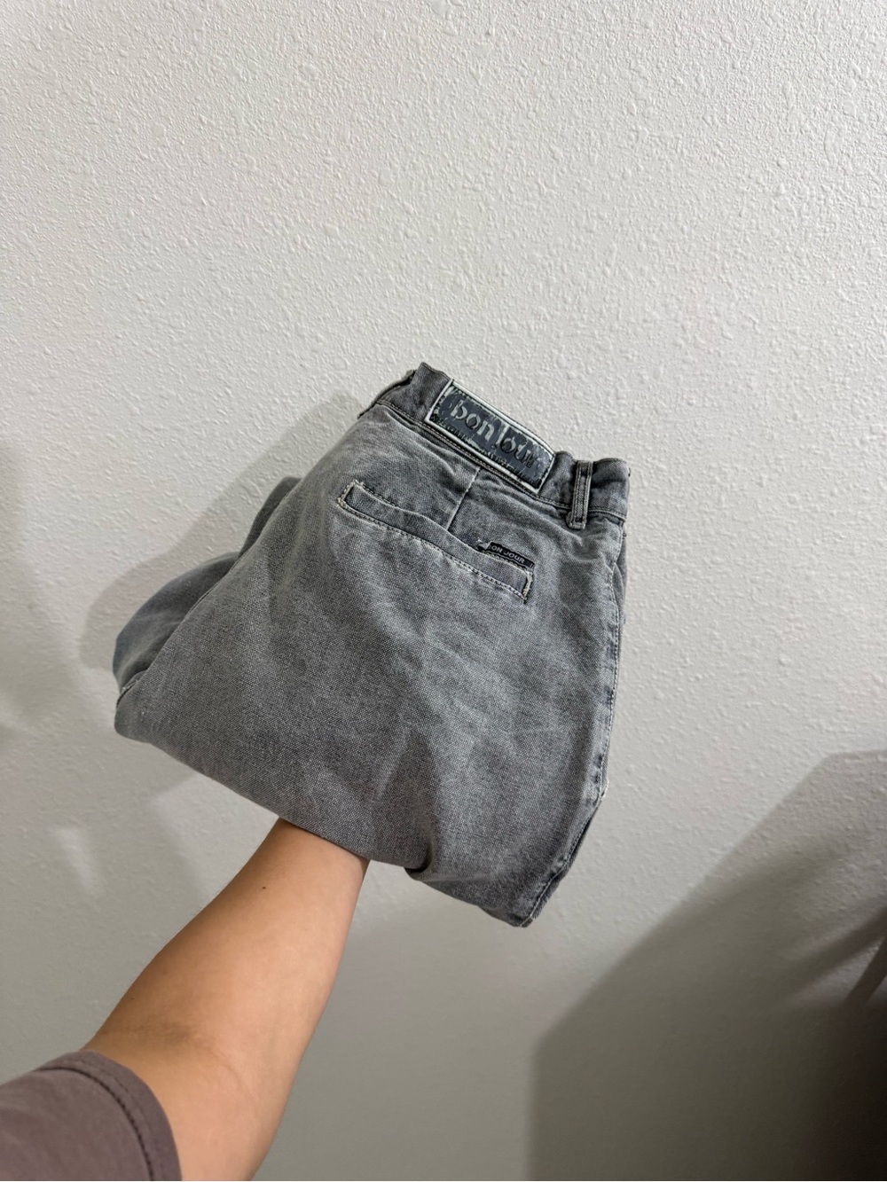Gray barrel jeans
